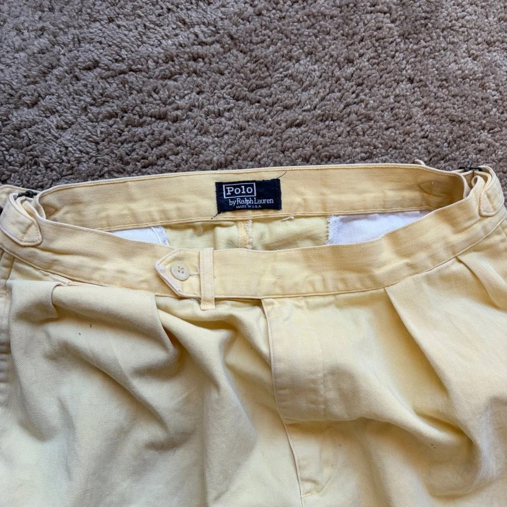 Vintage Polo Ralph Lauren Yellow Pleated Chino Pants 32x28